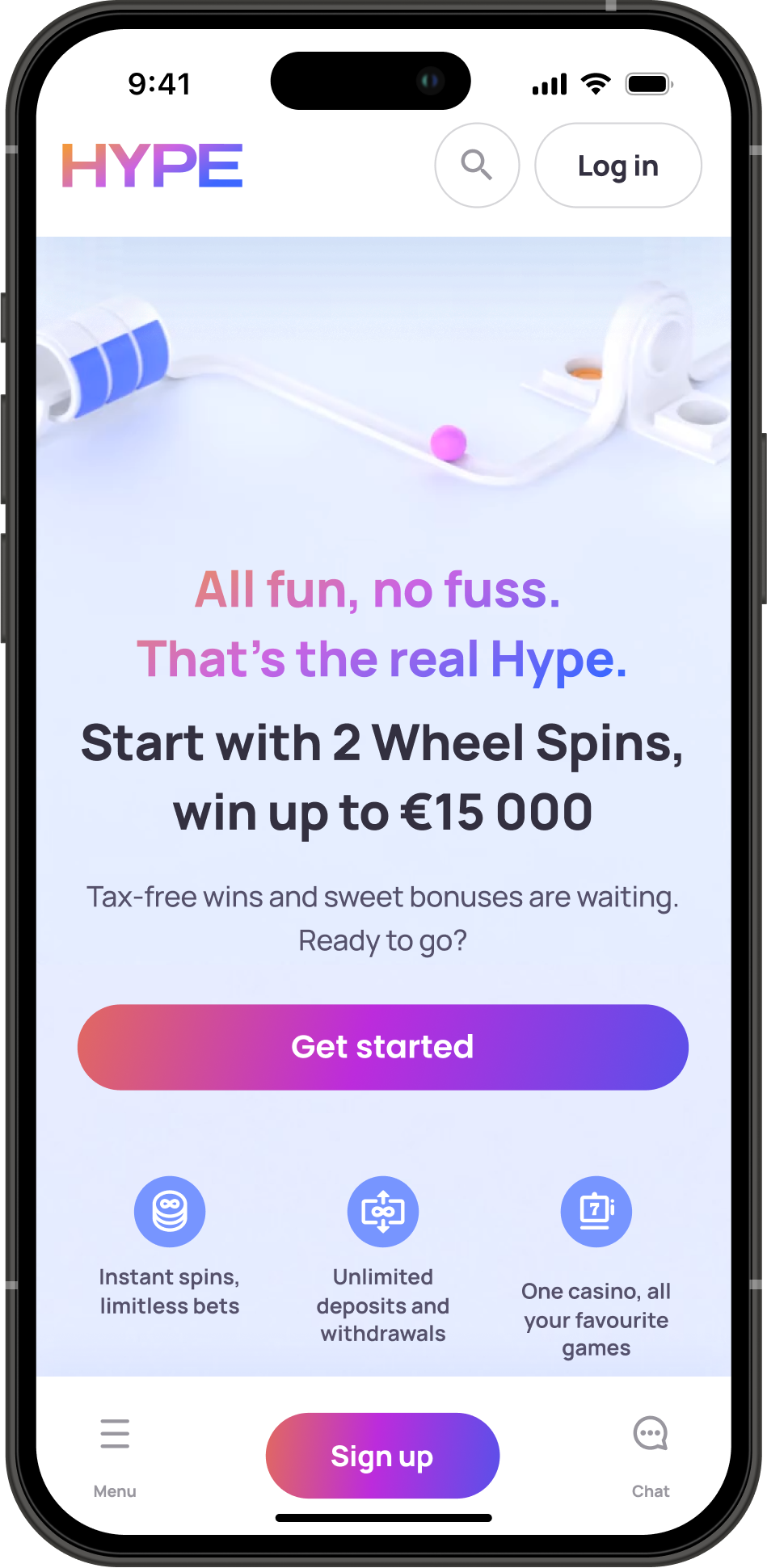 HypeKasino mobile view of the VIP Levels and Loyalty Shop
